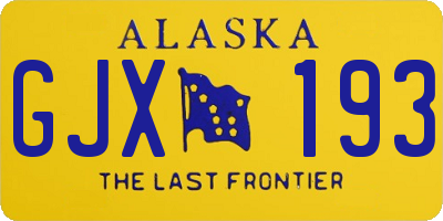 AK license plate GJX193