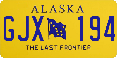 AK license plate GJX194