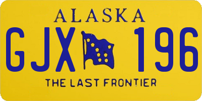 AK license plate GJX196