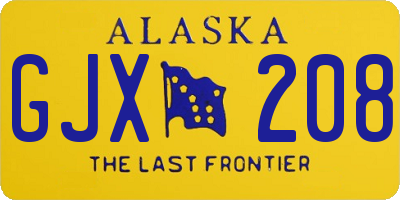 AK license plate GJX208