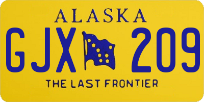AK license plate GJX209