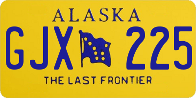 AK license plate GJX225