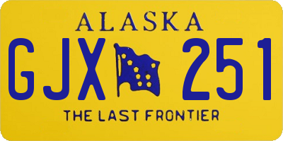 AK license plate GJX251