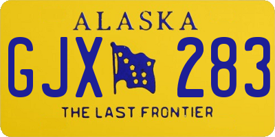 AK license plate GJX283