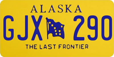 AK license plate GJX290