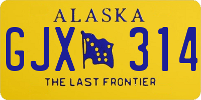 AK license plate GJX314
