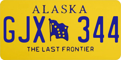AK license plate GJX344
