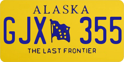 AK license plate GJX355