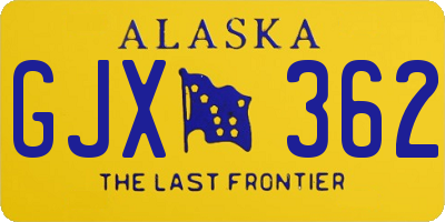 AK license plate GJX362