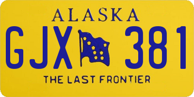 AK license plate GJX381