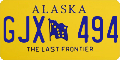 AK license plate GJX494