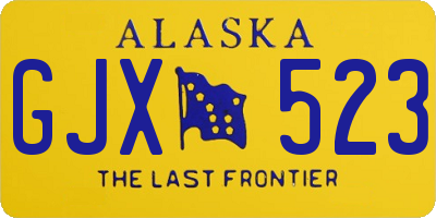 AK license plate GJX523