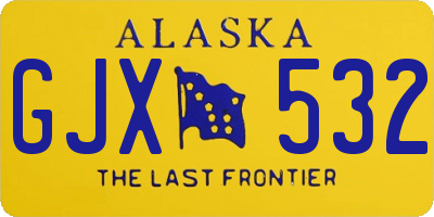 AK license plate GJX532