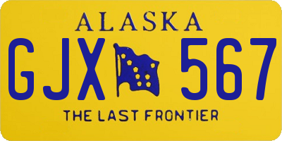 AK license plate GJX567