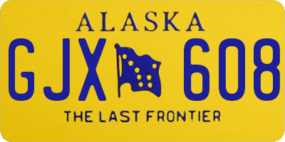 AK license plate GJX608