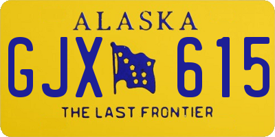 AK license plate GJX615