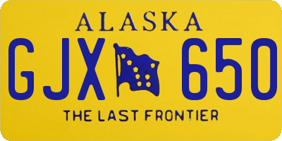 AK license plate GJX650