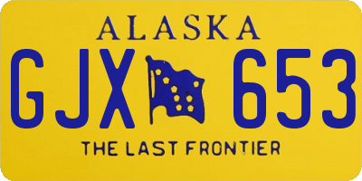AK license plate GJX653
