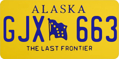 AK license plate GJX663