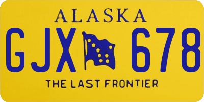 AK license plate GJX678