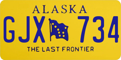 AK license plate GJX734