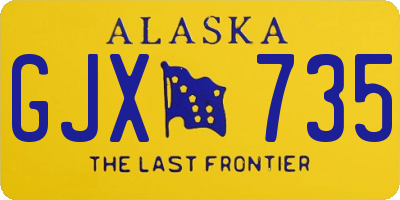 AK license plate GJX735