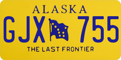 AK license plate GJX755