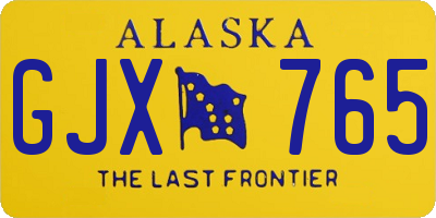 AK license plate GJX765