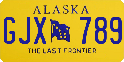 AK license plate GJX789