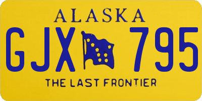 AK license plate GJX795