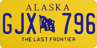 AK license plate GJX796
