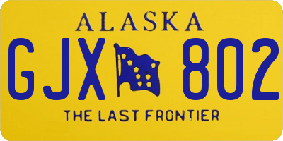 AK license plate GJX802