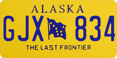 AK license plate GJX834