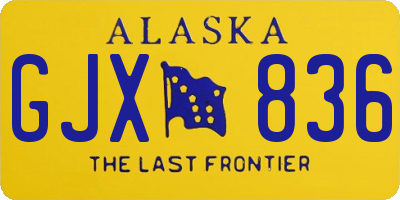 AK license plate GJX836