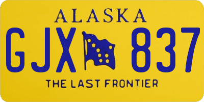 AK license plate GJX837