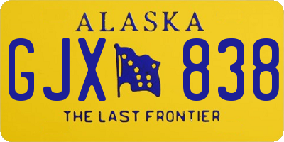 AK license plate GJX838