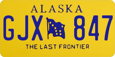 AK license plate GJX847
