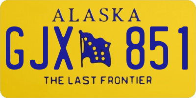 AK license plate GJX851