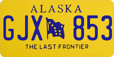 AK license plate GJX853