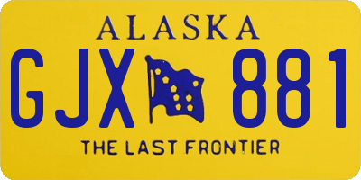 AK license plate GJX881
