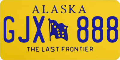 AK license plate GJX888