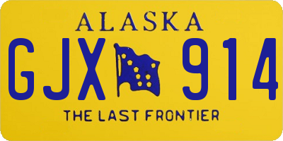 AK license plate GJX914