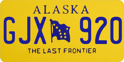 AK license plate GJX920
