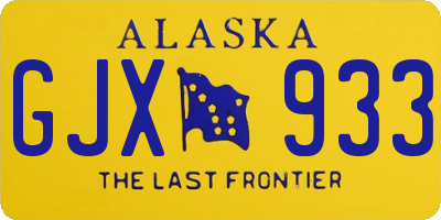 AK license plate GJX933