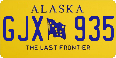 AK license plate GJX935