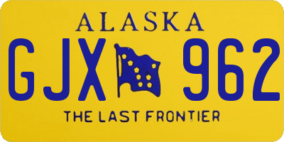 AK license plate GJX962