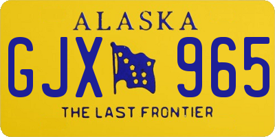 AK license plate GJX965