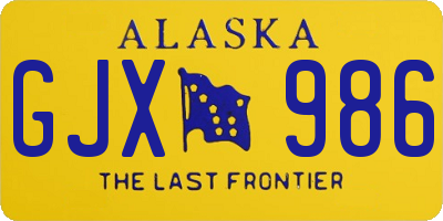 AK license plate GJX986