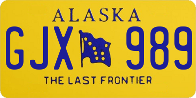AK license plate GJX989