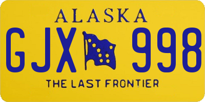 AK license plate GJX998